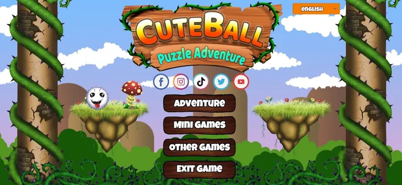 Cuteball Puzzle Adventure title screen