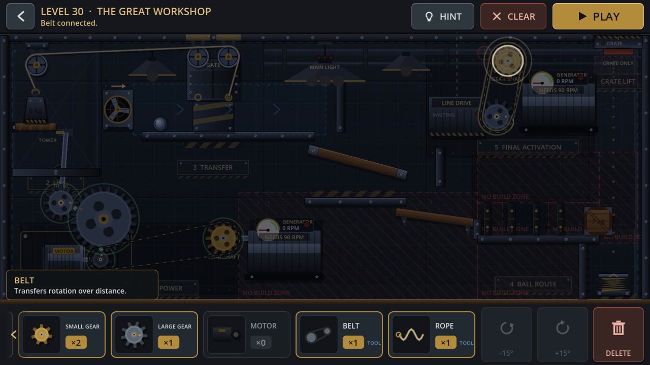 Belt connected from the line drive to the gear